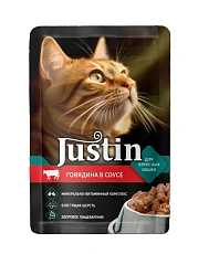 Justin Консервы для кошек (Говядина в соусе)